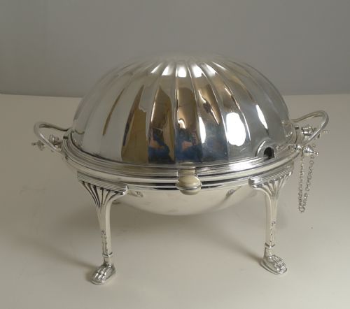 Antique English Silver Plated Revolving Breakfast / Serving Dish by Mappin & Webb C.1890