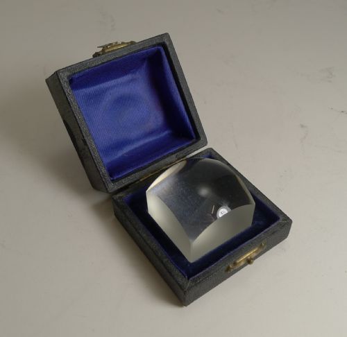 Antique English Boxed Magnifying Glass / Lens C.1910