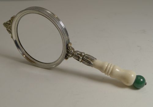 fig 1. Fine Ivory and Jade Handled Magnifying Glass c.1900