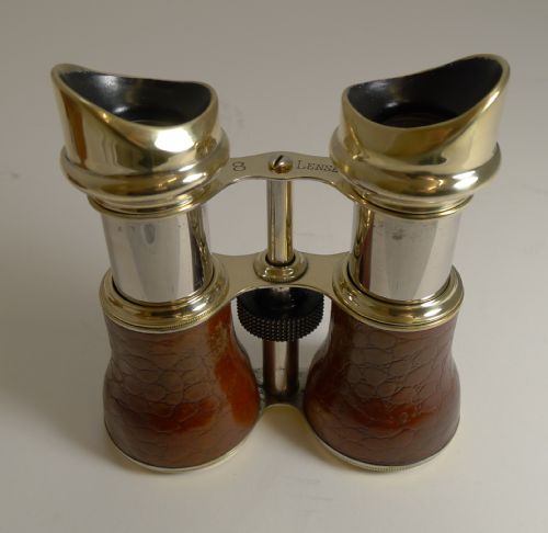 Unusual Pair Antique English Binoculars C.1900