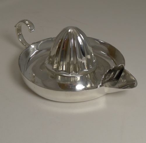 Antique English Silver Plated Lemon Squeezer / Reamer by Daniel and Arter
