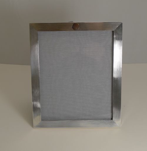 Smart Art Deco Engine Turned English Sterling Silver Photograph / Picture Frame