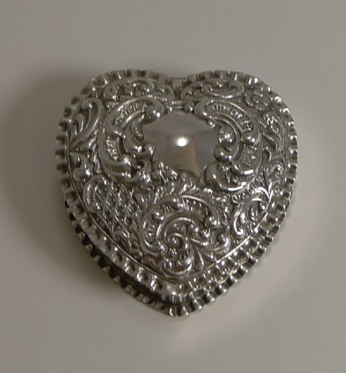 	
Fine Antique English Heart Shaped Box by Adie and Lovekin - 1900