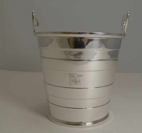Antique English Silver Plated Ice Bucket by Mappin and Webb - New Zealand Shipping Co.