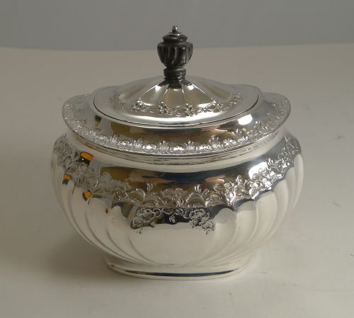 English Silver Plated Tea Caddy by Atkin Brothers - Reg. 1889