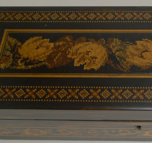 fig 2. Antique English Coromandel and Tunbridge Ware Box c.1850