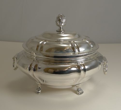 Small Antique English Silver Plated Tureen C.1850
