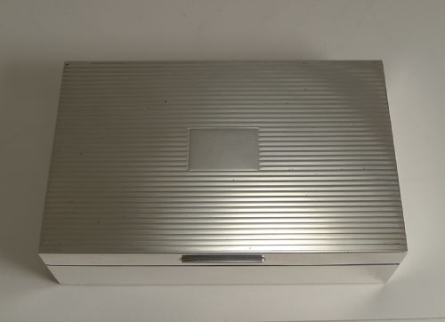 Vintage English Sterling Silver Cigarette Box by Goldsmiths and Silversmiths Co. - 1952