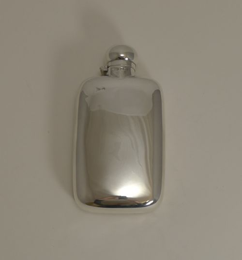 Antique English Sterling Silver Hip / Spirit Flask - 1901