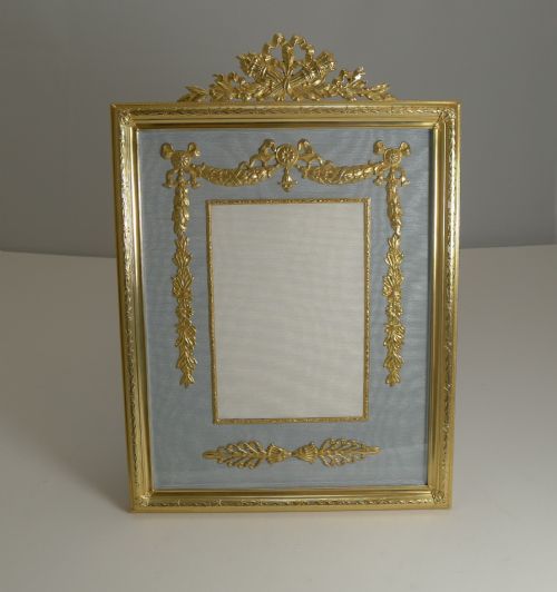 fig 1. Large Antique French Gilded Bronze Photograph / Picture Frame c.1900