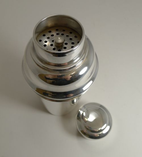 fig 1. Vintage English Art Deco Silver Plated Cocktail Shaker by Hukin and Heath c.1930