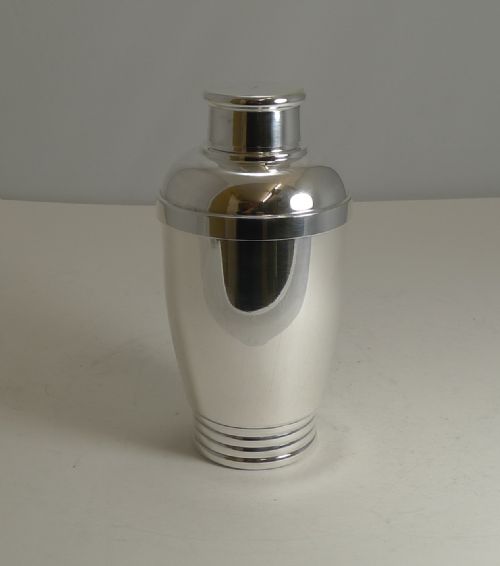 Vintage French Art Deco Silver Plated Cocktail Shaker C.1930