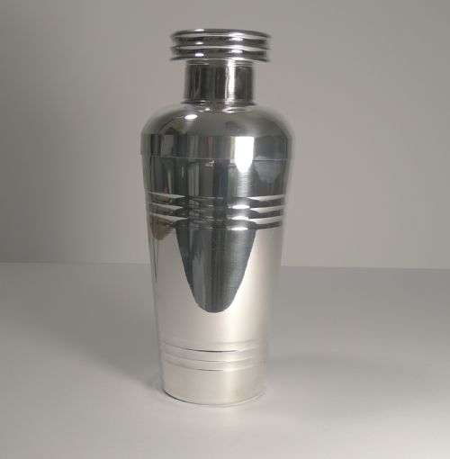 Large French Art Deco Silver Plated Cocktail Shaker C.1930