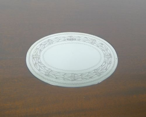 fig 1. Large Antique English Mahogany and Sterling Silver Tray - 1883