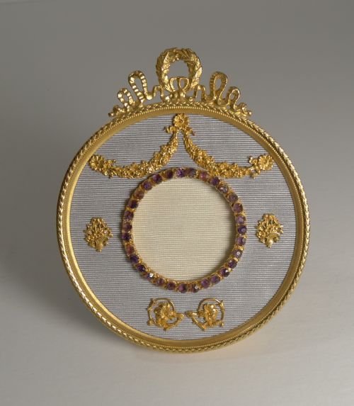Antique French Gilded Bronze Photograph / Picture Frame - Amethyst Paste C.1910