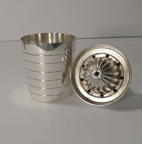 fig 1. Rare French Individual Cocktail Shaker With Integral Lemon Squeezer -