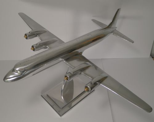 fig 1. Large Aluminium Douglas DC-7 Model Airplane c.1953
