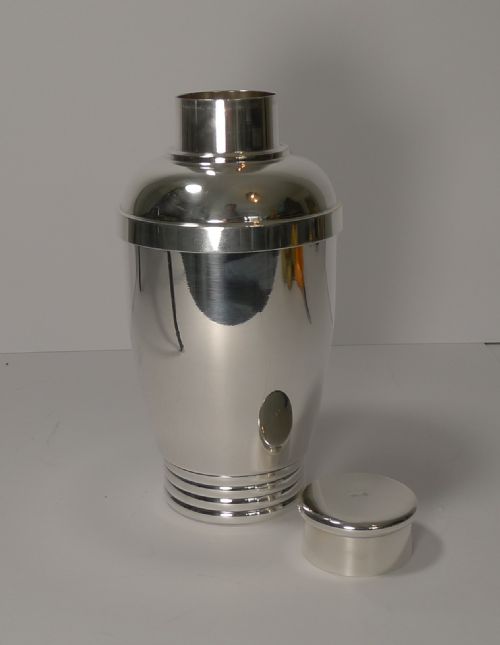 Vintage French Art Deco Silver Plated Cocktail Shaker C.1930
