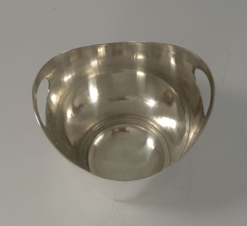 fig 1. Rare Modernist Silver Plated Ice Bucket by Walker & Hall