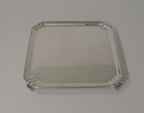 Small Art Deco Silver Plated Salver / Tray by Goldsmith's Silversmith's Co.