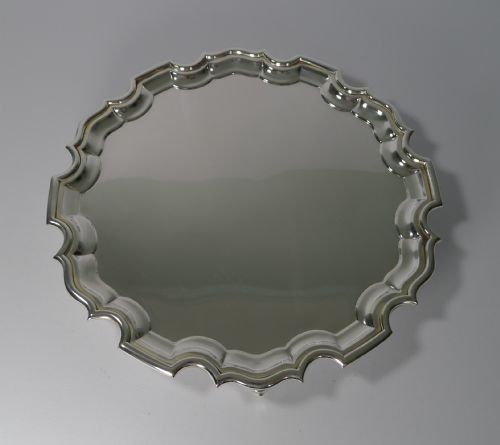 Antique English Silver Plated Cocktail or Drinks Tray / Salver C.1910