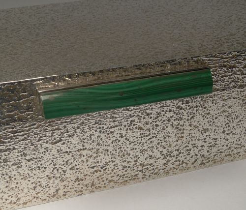 fig 1. Deakin and Francis For Garrard - Outstanding Sterling Silver and Malachite Box