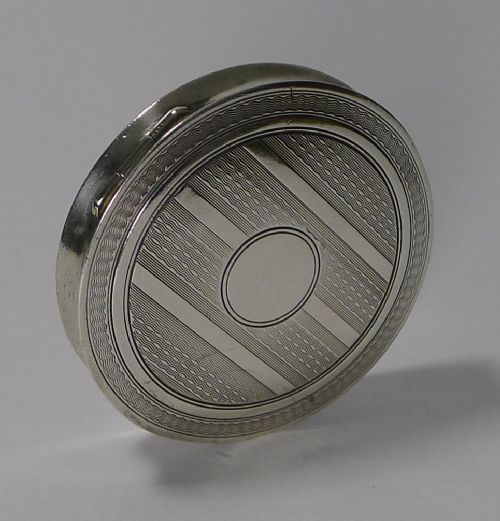 Art Deco Solid Silver French Pill Box C.1930