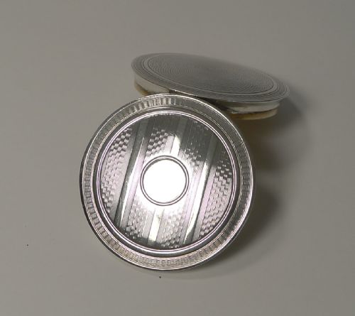 fig 1. Art Deco Solid Silver French Pill Box c.1930