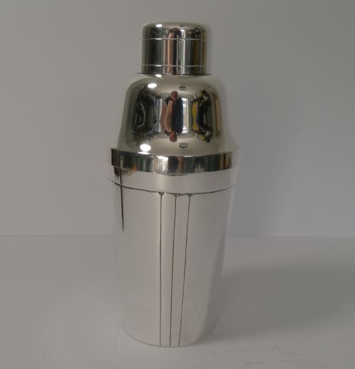 fig 1. French Art Deco Silver Plated Cocktail Shaker c.1930 by Orbrille Paris