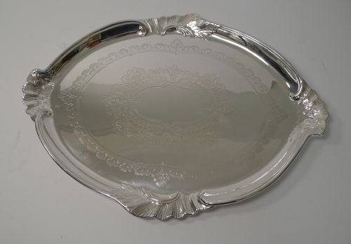 Antique English Cocktail / Drinks Tray by Walker and Hall