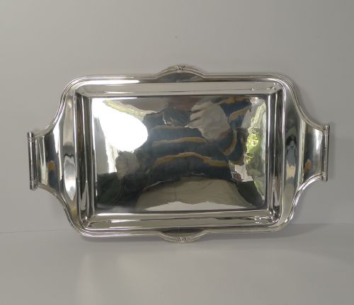 fig 1. Stylish Art Deco Cocktail Tray In Silver Plate by Asprey, London