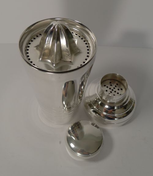 French Art Deco Silver Plated Cocktail Shaker C.1930