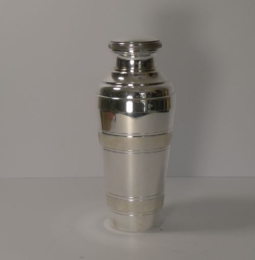 Vintage French Art Deco Silver Plated Cocktail Shaker - Apollo - C.1930