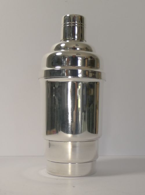 Large French Art Deco Silver Plated Cocktail Shaker C.1930