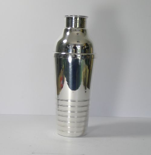 Large French Art Deco Silver Plated Cocktail Shaker C.1930