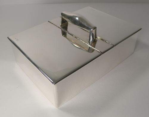 Antique English Sterling Silver Cigar Box / Humidor - 1902