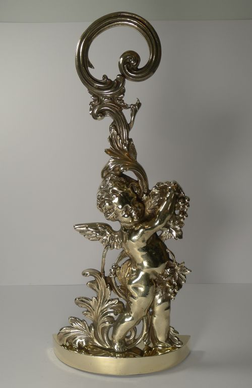 Brass Doorstop / Door Porter - Cherub by Peerage, England