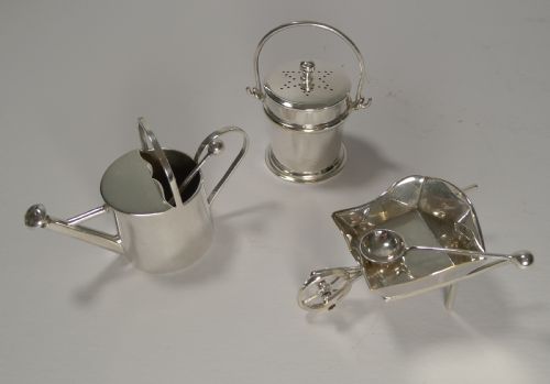 fig 1. Rare English Gardening Cruet In Silver Plate - Reg. 1854 - Cannons