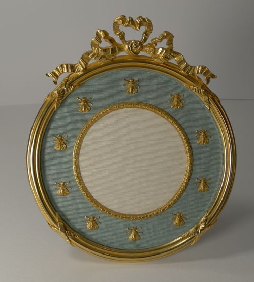 Large Antique French Gilded Bronze Photograph Frame - Napoleonic Bees C.1900