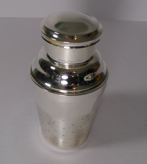 fig 1. Rare Individual French Silver Plated Cocktail Shaker With Lemon Squeezer
