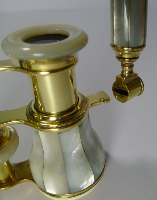 fig 1. Antique French Opera Glasses With Detachable Lorgnette Handle c.1900