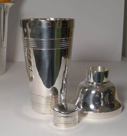 fig 3. Vintage French Art Deco Cocktail Set c.1930's In Silver Plate