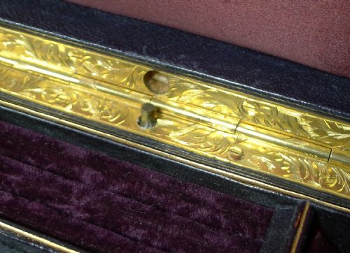 fig 2. Magnificent Large Antique English Leather Jewellery Box c.1870