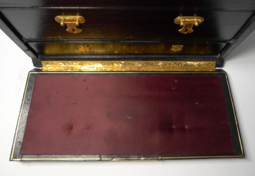 fig 3. Magnificent Large Antique English Leather Jewellery Box c.1870
