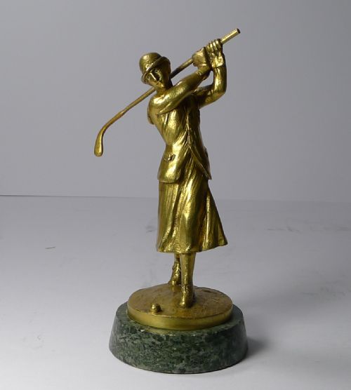 An Art Deco Bronze Car Mascot in the from of a Lady Golfer - Jose Dunach