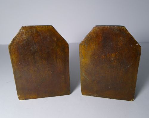 PAIR ANTIQUE COLD PAINTED BRONZE BOOKENDS BULLDOG - ADDITIONAL PHOTO 4