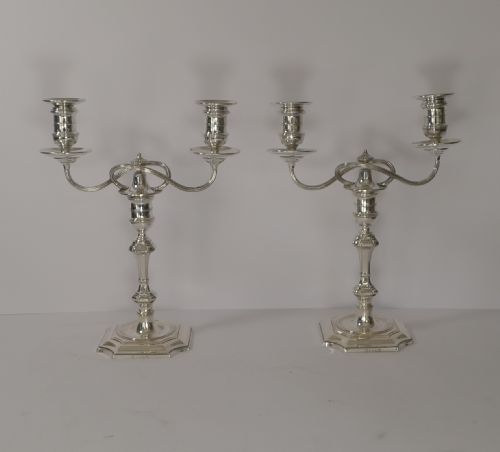 Pair Antique Elkington Silver Plated Candelabra - 1892