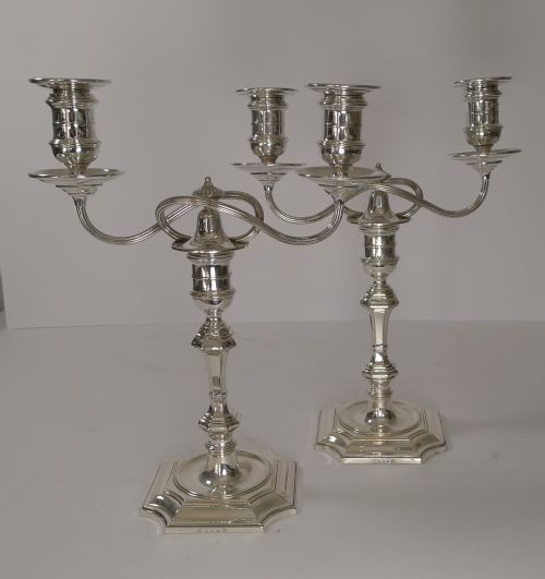 fig 2. Pair Antique Elkington Silver Plated Candelabra - 1892
