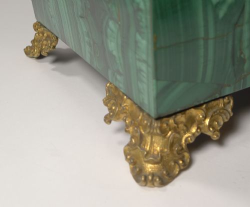 fig 1. Grand Antique French Malachite & Gilded Bronze Jewellery Box
