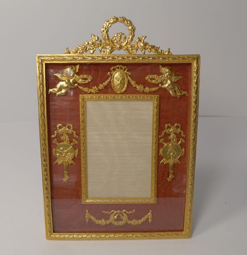 Antique French Gilded Bronze Picture Frame - Cherubs C.1900